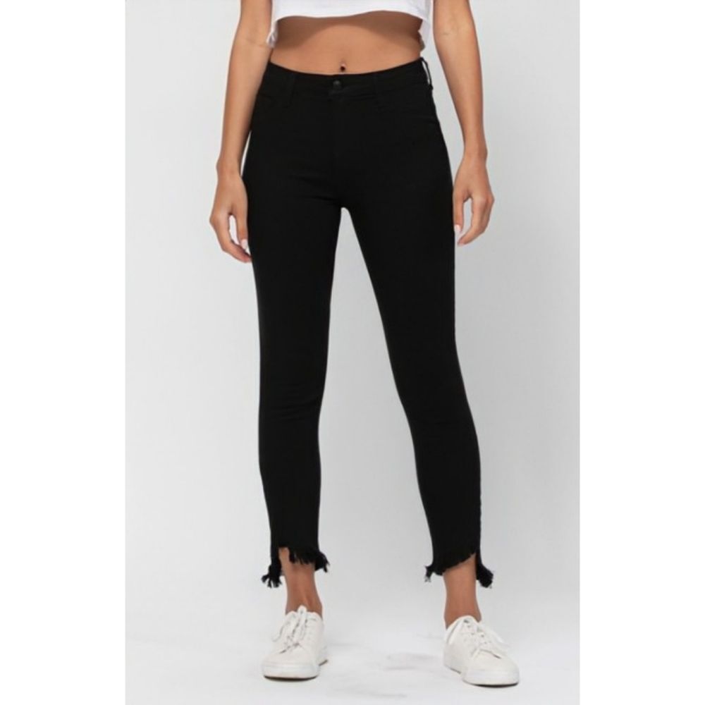 Cello Frayed Hem Black Skinny Ankle Jeans - Size 3 Juniors Womens